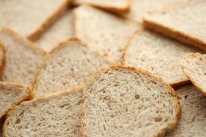 Fresh sliced bread in full frame macro photo