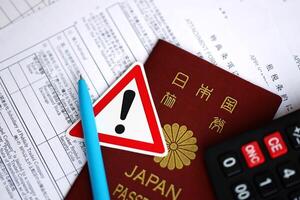 Concept of problems and troubles during tax reporting and taxpaying in Japan photo