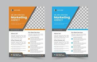 corporate marketing flyer template set, unique flyer design vector