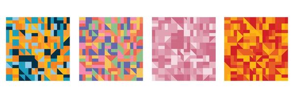 four colorful Geometric Pattern background seamless triangular vector