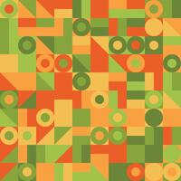 a green and orange colorful geometric pattern background with squares and circles vector
