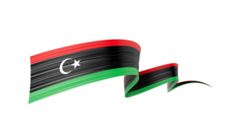 3d Flag Of Libya 3d Wavy Shiny Libya Ribbon Flag 3d Illustration png