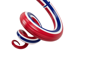 3d Flag of Norway Country, 3d Spiral Glossy Ribbon Of Norway, 3d illustration png