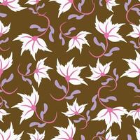 Trendy Floral pattern in the many kind of flowers. Tropical botanical Motifs scattered random. vector