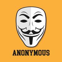 mask anonymous with text on background vector