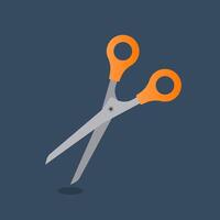 scissors with shadow on background vector