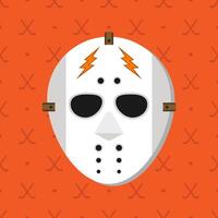 hockey mask on a background of a pattern with a stick and a puck vector