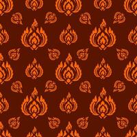 Seamless orange pattern fire style patterns on orange background vector