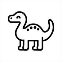 A dinosaur icon in a line style vector