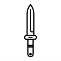 A knife icon in a line style on a white background vector