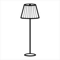 A black and white illustration of a lamp vector