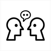Two heads with speech bubbles above them vector