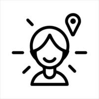 A person with a map pin icon vector