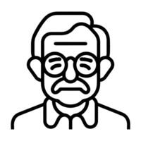 An old man with glasses and a mustache vector
