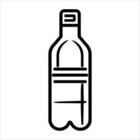 A bottle of water is shown in a line drawing vector