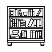 Bookcase with books and books icon illustration vector