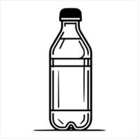 A plastic bottle with a black lid on a white background vector