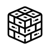 A black and white cube with a white background vector