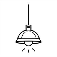 A light bulb hanging from a ceiling light bulb icon vector