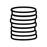 A black and white illustration of a stack of coins vector