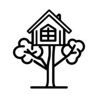 A house on a tree line icon vector