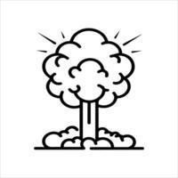 A black and white drawing of a mushroom cloud vector