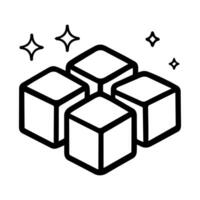A black and white image of a cube with stars vector