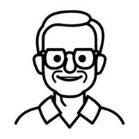 A man with glasses and a smile on his face vector