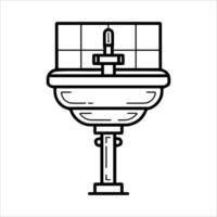Bathroom sink icon illustration vector