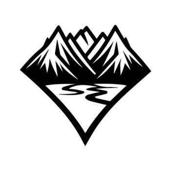 logotipo de río de montaña vector