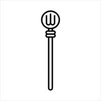 A black and white illustration of a fork on a stick vector