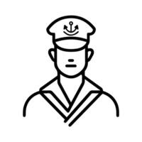A line drawing of a man in a sailor's uniform vector