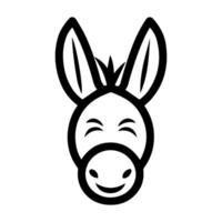 A donkey head with a smile on it vector