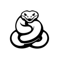 A black and white snake logo on a white background vector