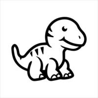 A dinosaur is shown in a black and white drawing vector