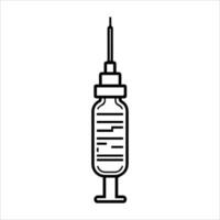 An injection syringe icon on a white background vector