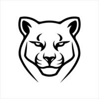 A black and white panther head on a white background vector