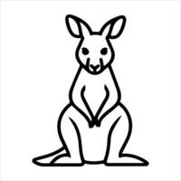 A black and white drawing of a kangaroo vector