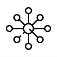 A black and white icon of a network vector