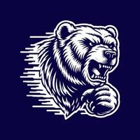 a bear head with its mouth open and its claws out vector