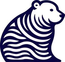 a bear with a zigzag pattern on its back vector