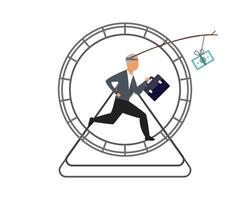 businessman keep working and running to get salary until getting older with no retirement plan vector