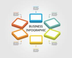 timeline step for infographic presentation template with 6 element for banner vector
