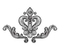 Drawing element baroque style isolated illustration vector