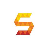 Logo letter S polygon with yellow gradient color vector