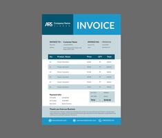 Professional Invoice Template. Cash memo invoice template design. vector