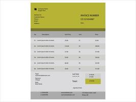 Professional Invoice Template. Cash memo invoice design. Business payment Cash memo invoice template design. vector