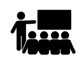 illustration of a man presenting, teaching, explaining vector