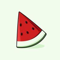 Watermelon slice illustration. Suitable for design element of fresh tropical fruit cartoon. vector