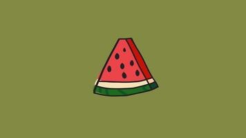 Watermelon animated icon with green background Perfect for project and Explainer video
